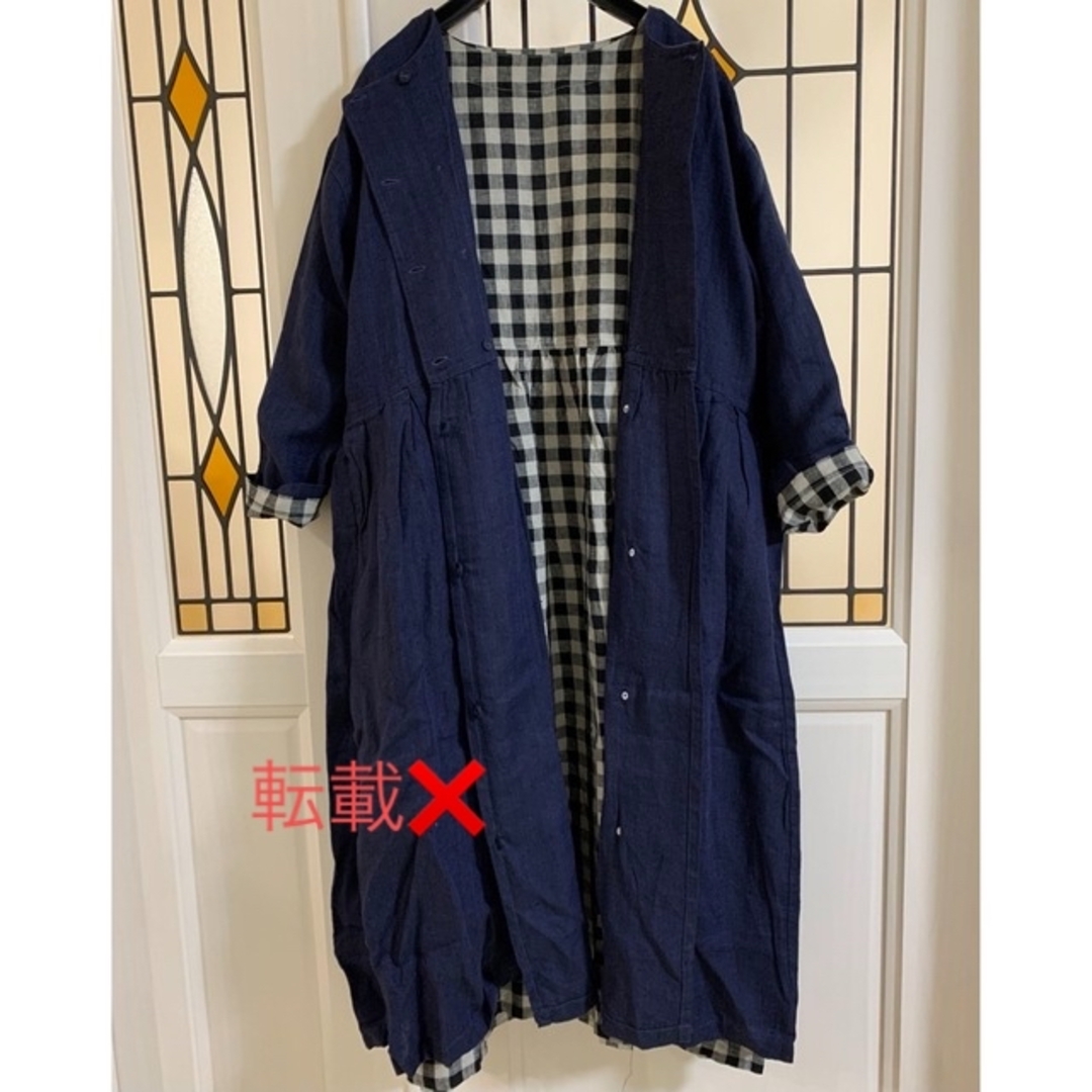 nest Robe(ネストローブ)のMUKU tree ヘリンボーンリネン羽織ワンピース(タグ付新品)☆ レディースのワンピース(ロングワンピース/マキシワンピース)の商品写真