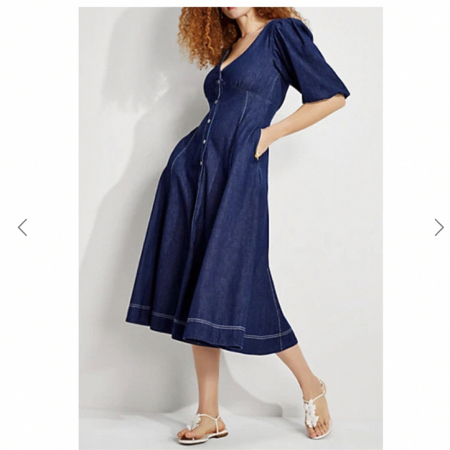 kate spade♤デニム釦フロントドレス♤インディゴ-