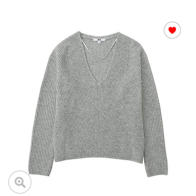 UNIQLO(ユニクロ)のカシミヤブレンドVネックセーター xs グレー レディースのトップス(ニット/セーター)の商品写真