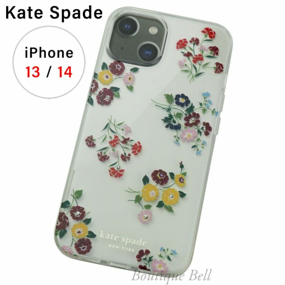 kate spade new york(ケイトスペードニューヨーク)の【KateSpade】ケイトスペード フラワーブーケiPhone13/14ケース スマホ/家電/カメラのスマホアクセサリー(iPhoneケース)の商品写真