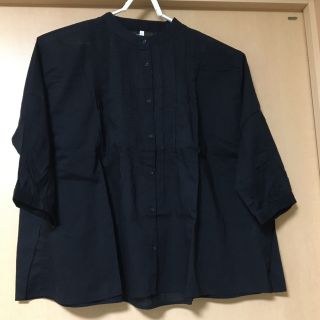 イオン(AEON)の新品　ノーカラー7分袖刺繍シャツ(シャツ/ブラウス(長袖/七分))