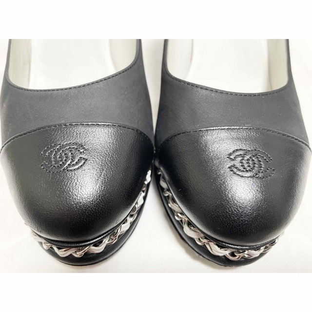 CHANEL(シャネル)の超美品 シャネル ココ 厚底 ヒール パンプス 37 1/2 24～24.5cm レディースの靴/シューズ(ハイヒール/パンプス)の商品写真