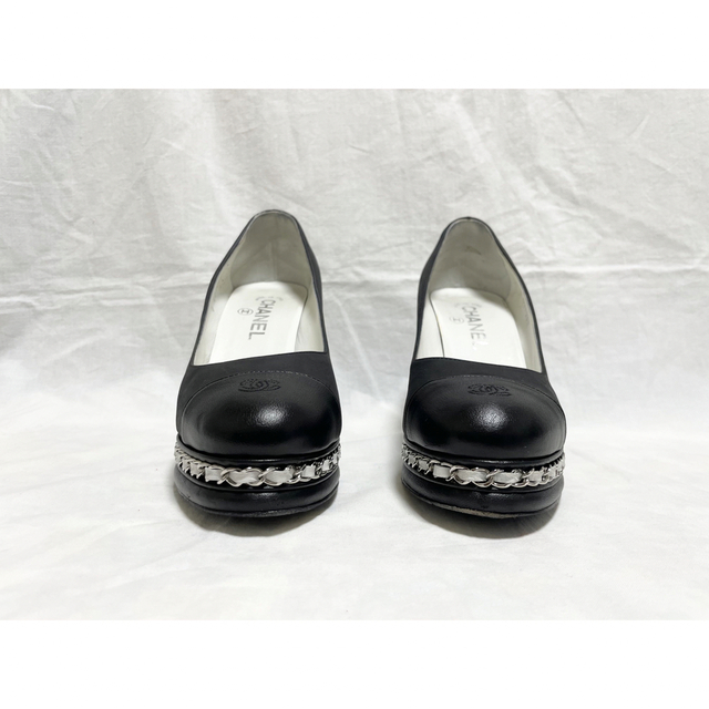 CHANEL(シャネル)の超美品 シャネル ココ 厚底 ヒール パンプス 37 1/2 24～24.5cm レディースの靴/シューズ(ハイヒール/パンプス)の商品写真