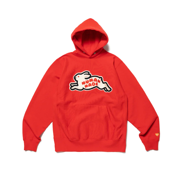 S HUMAN MADE RABBIT パーカー HOODIE RED