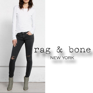 ラグアンドボーン(Rag & Bone)の★新品rag & boneラグアンドボーン★黒ダメージスキニージーンズ　デニム(デニム/ジーンズ)