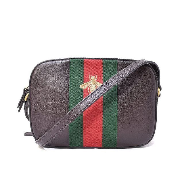 訳あり GUCCI - Gucci シェリーライン ビー刺繍 レザー ポシェット