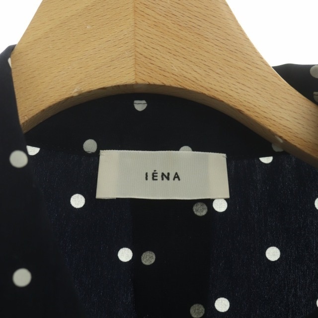 IENA(イエナ)のイエナ 18AW ノースリーブシャツブラウス ドット 紺 白 ネイビー ホワイト レディースのトップス(シャツ/ブラウス(半袖/袖なし))の商品写真