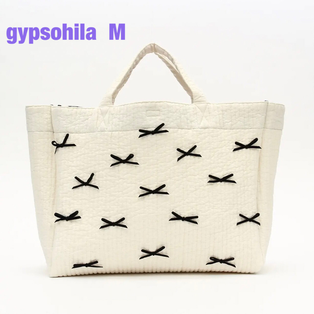 バッグ新品gypsohila リボンバッグpicnicbag m ホワイト