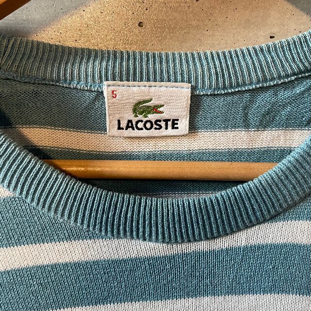 LACOSTE(ラコステ)のラコステ ニット セーター クルーネック ミラノリブ メリノウール ブルー メンズのトップス(ニット/セーター)の商品写真