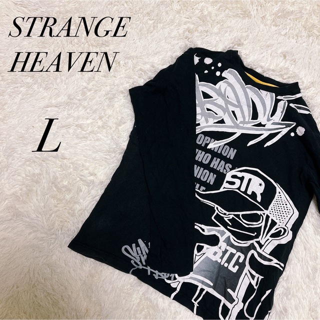 【STRANGE HEAVEN】長袖Tシャツ 黒 L メンズのトップス(Tシャツ/カットソー(七分/長袖))の商品写真