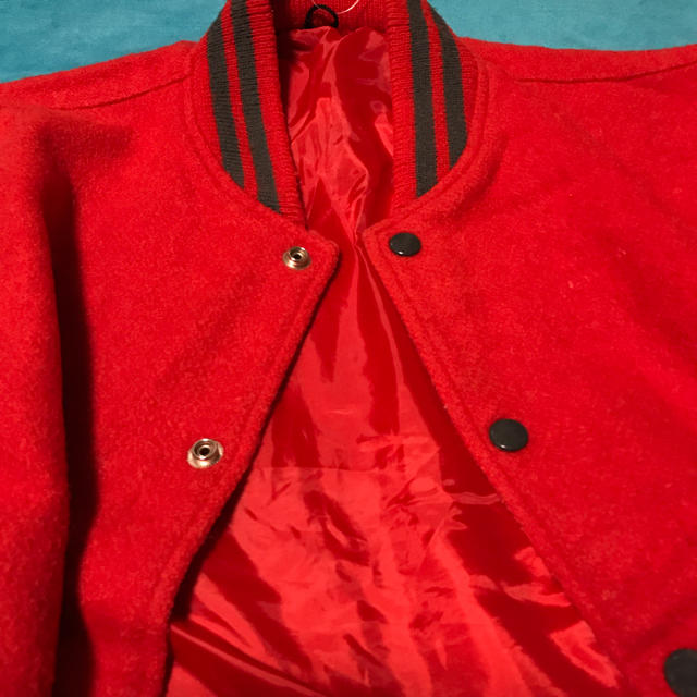 ウール混ブルゾン 赤 メンズのジャケット/アウター(ブルゾン)の商品写真