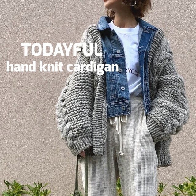 トゥデイフル TODAYFUL ケーブル編みハンドニットカーディガン 新作