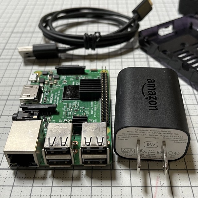 Raspberry Pi3 Model B 電源アダプタ ケーブル　セット 1