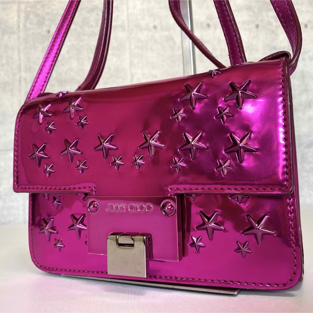 専用品 IMMY CHOO REBEL メタリックピンク ショルダーバッグ | www
