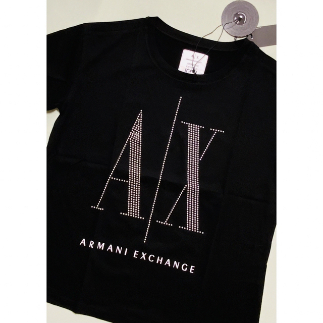 ARMANI EXCHANGE(アルマーニエクスチェンジ)の洗練されたデザイン　アルマーニエクスチェンジ　スタッズICON Tシャツ　XL レディースのトップス(Tシャツ(半袖/袖なし))の商品写真