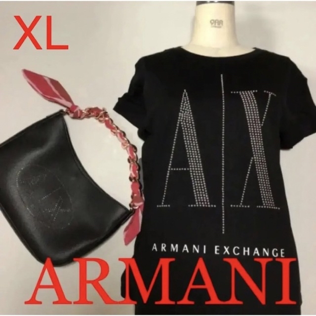 ARMANI EXCHANGE(アルマーニエクスチェンジ)の洗練されたデザイン　アルマーニエクスチェンジ　スタッズICON Tシャツ　XL レディースのトップス(Tシャツ(半袖/袖なし))の商品写真