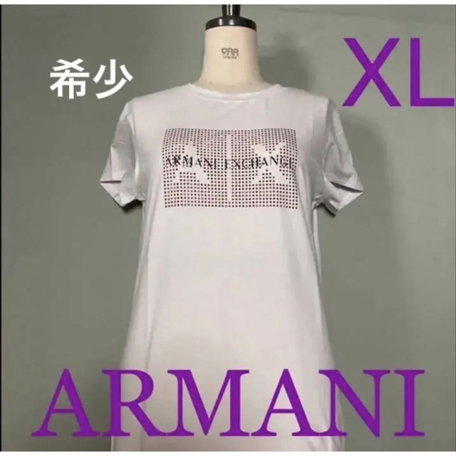 ARMANI EXCHANGE(アルマーニエクスチェンジ)の洗練されたデザイン　アルマーニ エクスチェンジ　Tシャツ　ホワイト　XL レディースのトップス(Tシャツ(半袖/袖なし))の商品写真