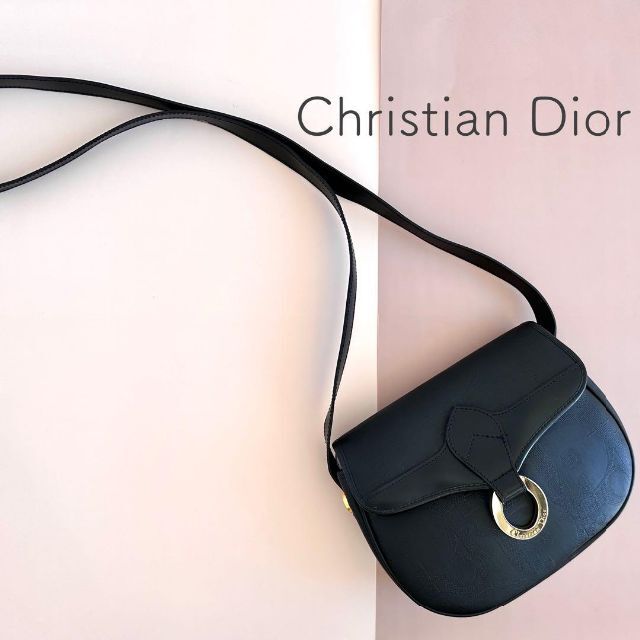 信頼 Christian ロゴ柄 ブラック ショルダーバッグ ディオール Dior ...