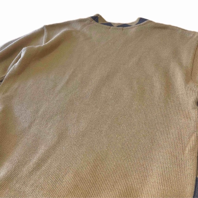 ブラウン 馬 ウマ 刺繍 異素材mix 個性的 総柄ニット 古着 レディース レディースのトップス(ニット/セーター)の商品写真