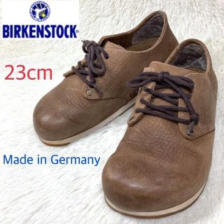 ビルケンシュトック(BIRKENSTOCK)のビルケンシュトック  Main レースアップ ヌバックレザー ブラウン 23cm(スリッポン/モカシン)