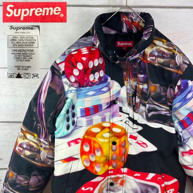 【入手困難】supreme シュプリーム　ダウンジャケット　カジノ柄　総柄 | フリマアプリ ラクマ