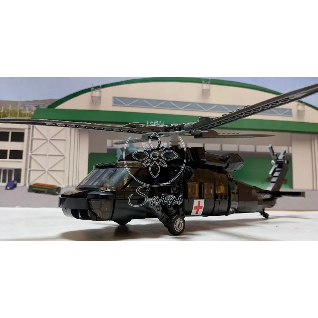 【大型】 UH-60 ブラックホーク グレーカラー レゴ 互換 ブロックトイ