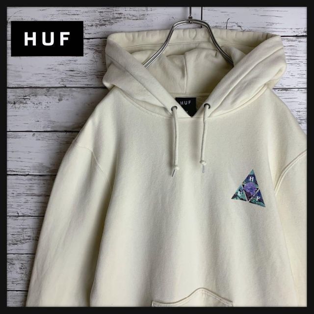 HUF - 【即完売品】ハフ☆両面プリントロゴ入り パーカー クリーム