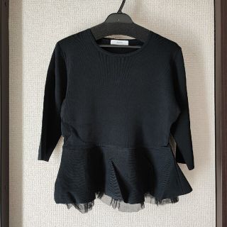 スコットクラブ(SCOT CLUB)のヤマダヤ YAMADAYA FENNEL 七分袖レイヤードチュールペプラムニット(ニット/セーター)