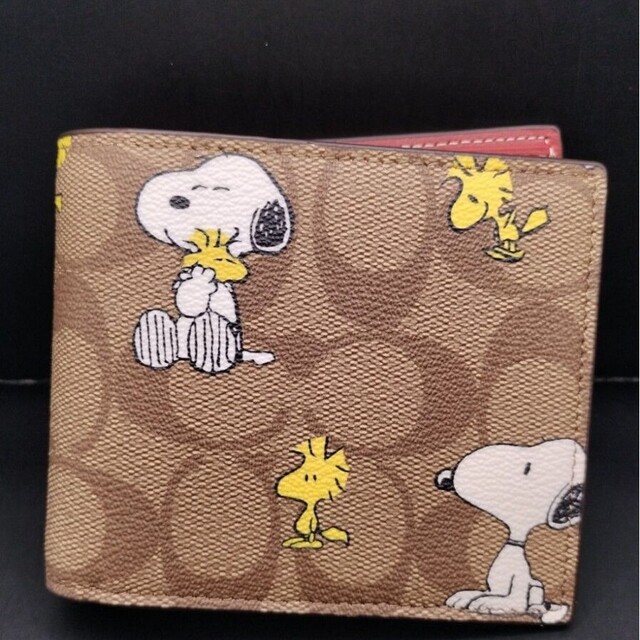 COACH X PEANUTS  コーチ　財布　スヌーピー新作カラーカーキ×ブラウン