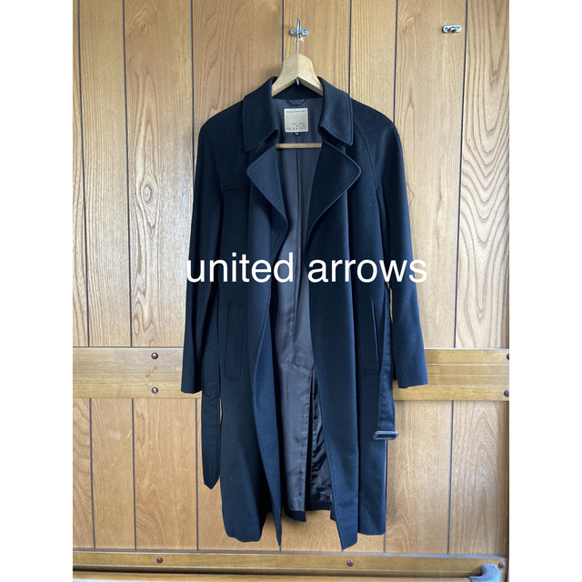 UNITED ARROWS(ユナイテッドアローズ)のunited arrows★ウール100%形のキレイなシンプルコート レディースのジャケット/アウター(ロングコート)の商品写真