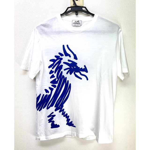 エルメス Tシャツ ドラゴン 19AW ホワイト ブルー L 正規品 | www
