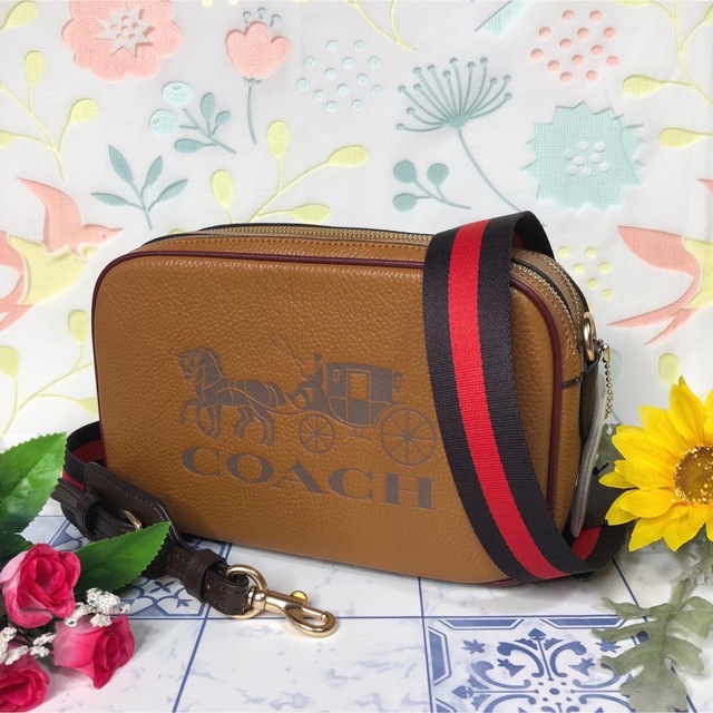 COACH ショルダーバッグ 馬車 ブラウン