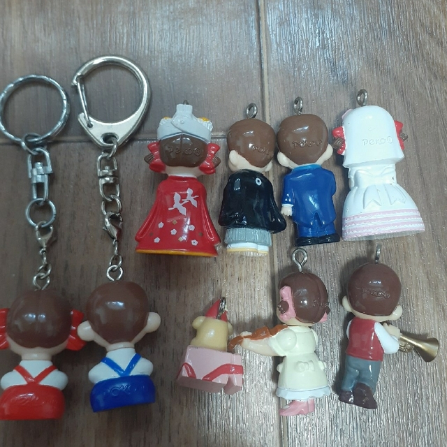 美品☆ FUJIYA ペコちゃんポコちゃんキーホルダー&キーホルダートップ