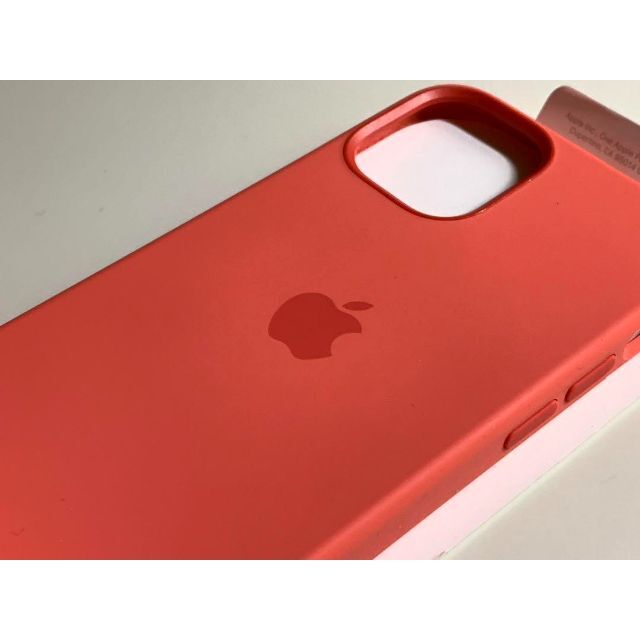 Apple(アップル)の【新品】純正 iPhone 12 mini シリコンケース・ピンクシトラス② スマホ/家電/カメラのスマホアクセサリー(iPhoneケース)の商品写真