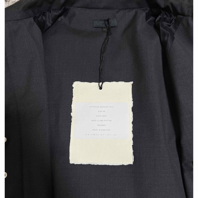 Jil Sander(ジルサンダー)のOmar Afridi 22aw Zipped Balmacaan Coat メンズのジャケット/アウター(ステンカラーコート)の商品写真