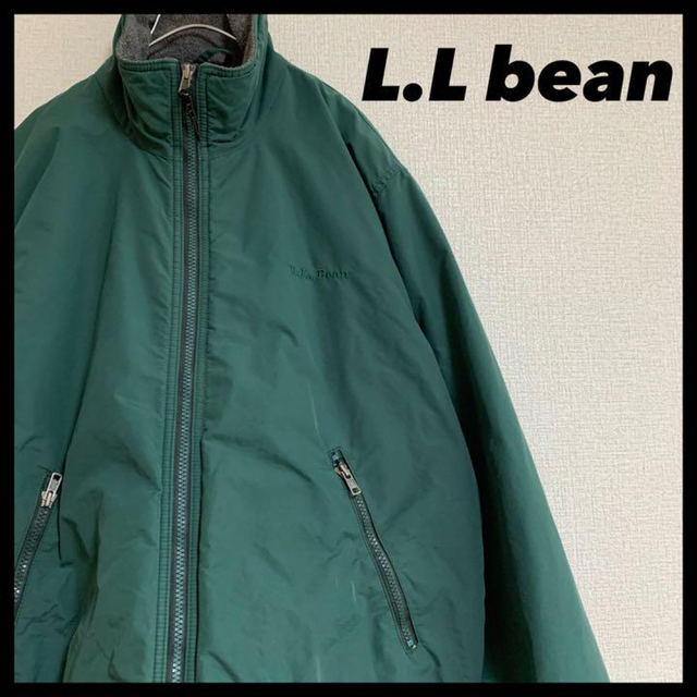 L.L.Bean - 古着 LLBEAN フリース ナイロンジャケット グリーン 緑 4d