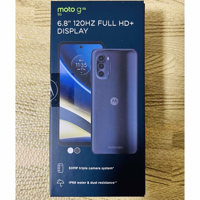 Motorola(モトローラ)のMotorola moto g52j 5G SIMフリー インクブラック 未開封 スマホ/家電/カメラのスマートフォン/携帯電話(スマートフォン本体)の商品写真