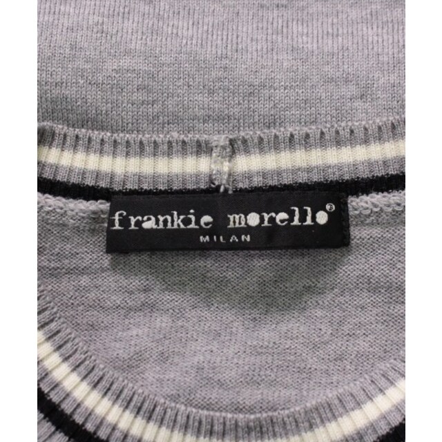 Frankie Morello(フランキーモレロ)のfrankie morello ニット・セーター 46(M位) グレーx黒x白 【古着】【中古】 メンズのトップス(ニット/セーター)の商品写真