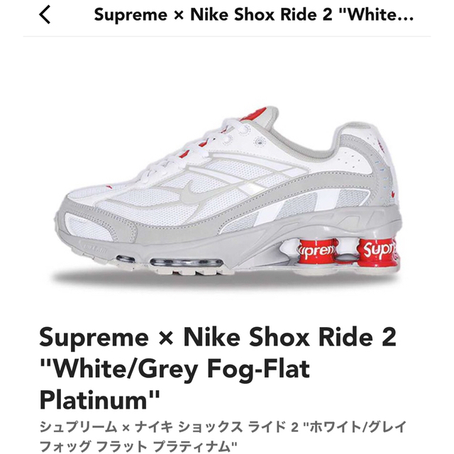 メンズSupreme × Nike "White/Grey Platinum"