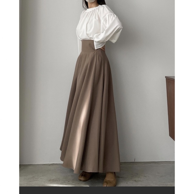 ハイウエストボリュームフレアスカート レディースのスカート(ロングスカート)の商品写真