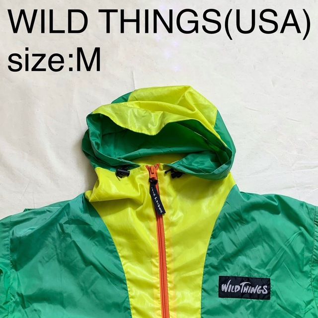 ナイロンジャケットWILD THINGS(USA)ビンテージカラーブロックナイロンパーカ