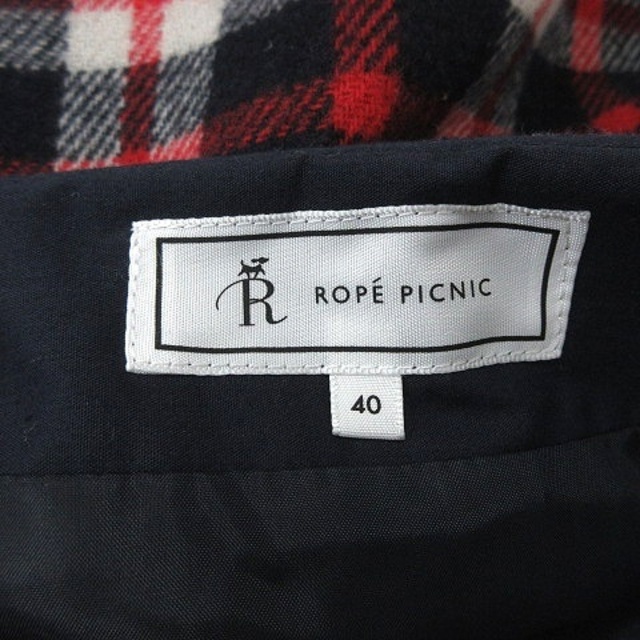 Rope' Picnic(ロペピクニック)のロペピクニック 台形スカート ミニ チェック 40 黒 ブラック 赤 レッド レディースのスカート(ミニスカート)の商品写真