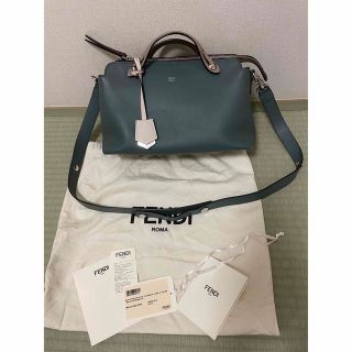 FENDI バイザウェイ　ミディアム　ボストン　ハンドバッグ　カーキ