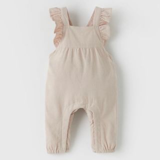 ザラキッズ(ZARA KIDS)のzara baby フリルトリムファインコーデュロイオーバーオール ザラベビー(ロンパース)