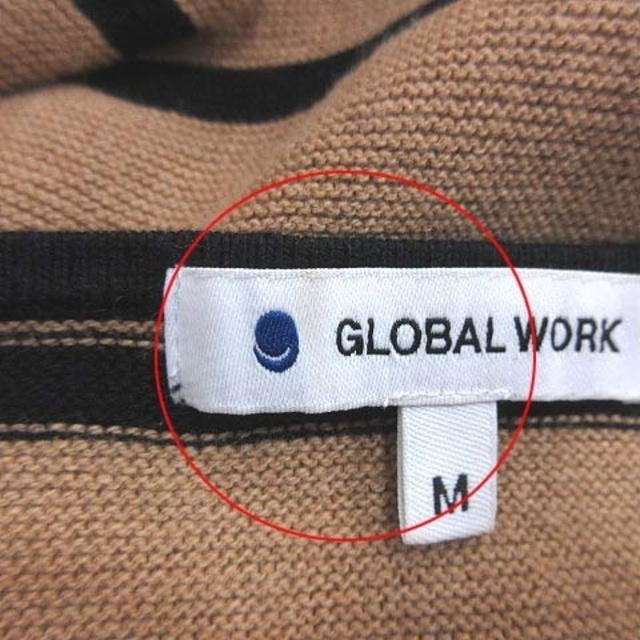 GLOBAL WORK(グローバルワーク)のグローバルワーク ドルマンニット セーター 長袖 M ベージュ 黒 ■MO レディースのトップス(ニット/セーター)の商品写真