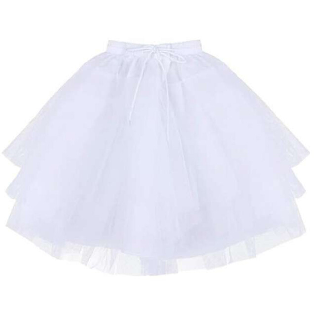 3段チュール パニエ ホワイト 45cm 衣装 スカート ドレス ハロウィン エンタメ/ホビーのコスプレ(衣装一式)の商品写真