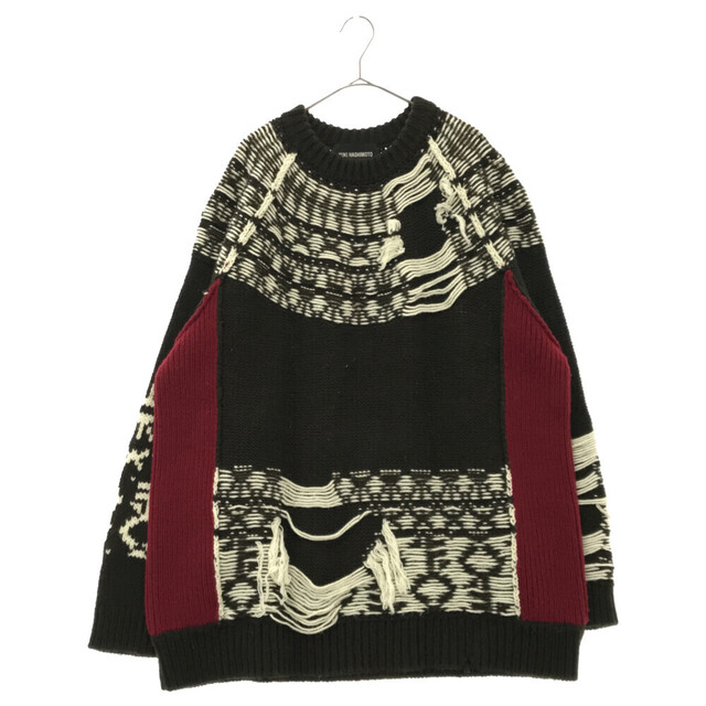 YUKI HASHIMOTO ユウキハシモト 21AW INSIDEOUT WAREHOUSE PATTERN JUMPER インサイドアウト ウェアハウスパターン ニットセーター ブラウン 212-01-050268センチ身幅