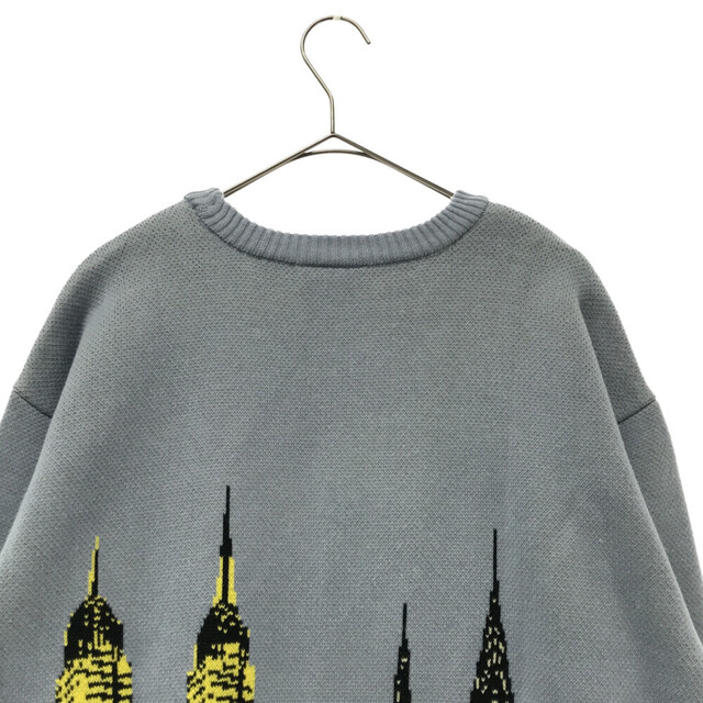 HUF(ハフ)のHUF ハフ SYLINE CREWNECK SWEATER ジャガード総柄クルーネックニットセーター ブルー 22F KN00387 メンズのトップス(ニット/セーター)の商品写真