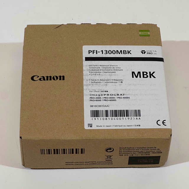 Canon 【新品未開封】純正品 Canon インクタンク PFI-1300 MBK全９種の通販 by 建築写真家｜キヤノンならラクマ