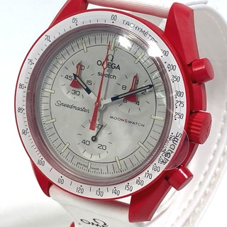 スウォッチ(swatch)のスウォッチ Swatch Mission to Mars SO33R100 OMEGA×Swatch クロノグラフ クォーツ 腕時計 セラミック レッド×ホワイト 未使用(腕時計(アナログ))